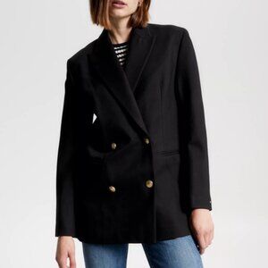 Navy Relaxed Fit Double-Breasted Blazer Tommy Hilfiger